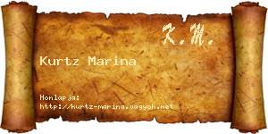 Kurtz Marina névjegykártya